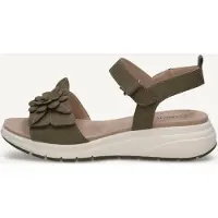 Caprice Sandal, khaki, made of Leather without heel, Size 39