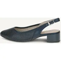 Caprice sling pumps, blue, made of Leather with Block heel, Size 41