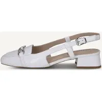 Caprice sling pumps, white, made of Leather with Trapeze heel, Size 38