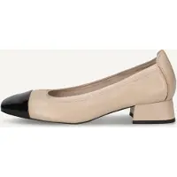 Caprice Pumps, beige, made of Leather with Trapeze heel, Size 40