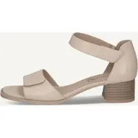 Caprice Heeled sandal, white, made of Leather with Trapeze heel, Size 37