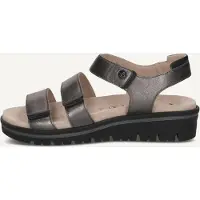 Caprice Sandal, grey, made of Leather with Wedge heel, Size 36