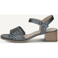 Caprice Heeled sandal, blue, made of Leather with Trapeze heel, Size 37
