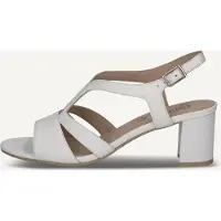 Caprice Heeled sandal, white, made of Leather with Block heel, Size 39