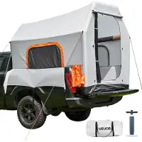 Vevor Oppusteligt Pickup-telt, 2,2 x 1,65 m 3-sæsoners lastbiltelt med ventilerede netvinduer, PU2000 mm vandtætte pickup-campingtelte til udendørs vandreture - luftpumpe inkluderet
