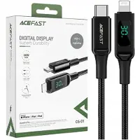 Acefast -kabel MFI USB Type C - Lightning 1,2 m, 30 W, 3 A sort (C6-01 Sort)