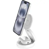 Belkin BoostCharge wireless charging stand - 2-in-1 Qi2 magnetic foldable - + AC power adapter - 15 Watt