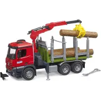 BRUDER Mercedes-Benz Arocs Timber truck with loading crane, grab and 3 trunks toy