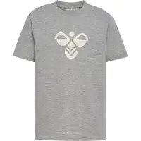 Hummel T-Shirt - hmlJR Reg Tukas - Gråmeleret m. Logo - - 5-6 år (110-116) - T-Shirt