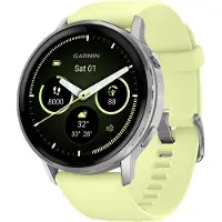Garmin Venu 4 - 45 mm - sølv - smart ur med bånd - silikone - citron - håndledsstørrelse: 135-200 mm - display 1.4 - 8 GB - Bluetooth, ANT+, Wi-Fi - 38 g
