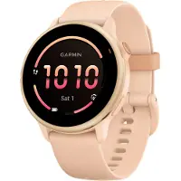 Garmin vívoactive 6 - 42 mm - metallisk pink daggry - smart ur med bånd - silikone - pink daggry - håndledsstørrelse: 125-190 mm - display 1.2 - 8 GB - Bluetooth, ANT+, Wi-Fi - 23 g