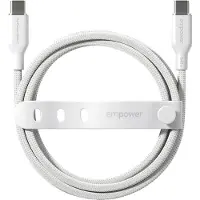 PanzerGlass empower by - USB-kabel - USB-C (han) til USB-C (han) - USB 2.0 - 48 V - 5 A - 2 m - Fast Power Charging (240W) - sølvhvid
