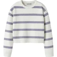 Name it Bluse - Strik - Viskose - NkfVnilla - Cloud Dancer/Laven - - 9-10 år (134-140) - Bluse