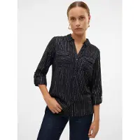 Vero Moda Bluse 'VMBumpy' sort / sølv