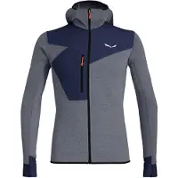 Salewa - Fleece - Puez 2 Dry M L/S Hood FZ Tee Navy Blazer Melange til UnisexUld - Størrelse L - Flåde