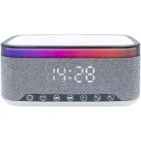 Denver CRQ-225 - FM Clock Radio - with Bluetooth function & wireless charging - Gray - FM