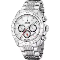 Festina Herreur F20668-1 Timeless Hvid/Stål Ø44.5 mm