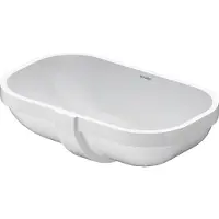 Duravit D-code vask til underlimning 49 cm uden hanehul med overløb