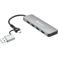Sandberg 4-Port USB Hub USB hub - USB 3.0 - 4 ports - Sølv