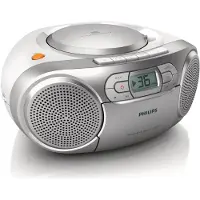 Philips AZ127 - boombox - CD Cassette - FM - Stereo - Sølv