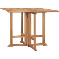 vidaXL foldbart havebord 90x90x75 cm massivt teaktræ