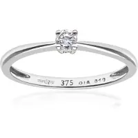 Diamant L'Eternel Ring 'Ring aus 375 Weißgold mit 0.1 Karat Diamant' sølv
