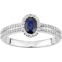 Diamant L'Eternel Ring 'Ring aus 750 Weißgold mit Diamant mit Saphir' sølv