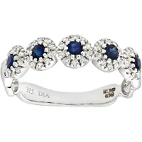 Diamant L'Eternel Ring 'Eternity-Ring aus 375 Weißgold mit Diamant mit Saphir' sølv