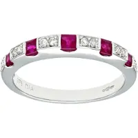 Diamant L'Eternel Ring 'Eternity-Ring aus 375 Weißgold mit Diamant mit Rubin' sølv