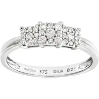 Diamant L'Eternel Ring 'Cluster-Ring aus 375 Weißgold mit Diamant' sølv