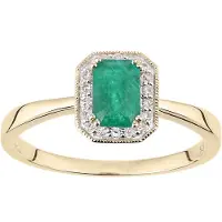 Diamant L'Eternel Ring 'Ring aus 375 Gelbgold mit Diamant mit Smaragd' guld