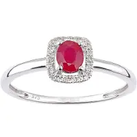 Diamant L'Eternel Ring 'Ring aus 375 Weißgold mit Diamant mit Rubin' sølv