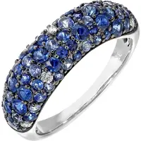 Diamant L'Eternel Ring 'Eternity-Ring aus 375 Weißgold mit Diamant mit Saphir' sølv
