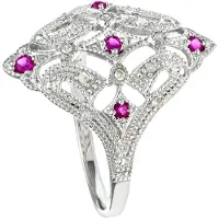 Diamant L'Eternel Ring 'Ring aus 375 Weißgold mit Diamant mit Rubin' sølv