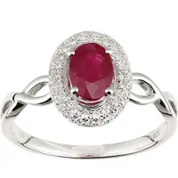 Diamant L'Eternel Ring 'Ring aus 375 Weißgold mit Diamant mit Rubin' sølv