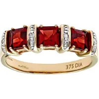 Diamant L'Eternel Ring 'Eternity-Ring aus 375 Gelbgold mit Diamant mit Granat' guld
