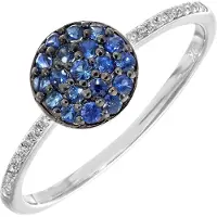 Diamant L'Eternel Ring 'Ring aus 375 Weißgold mit 0.44 Karat Diamant mit Saphir' sølv