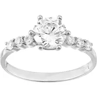 Diamant L'Eternel Ring 'Verlobungsring aus 375 Weißgold mit Zirkonia' sølv