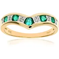 Diamant L'Eternel Ring 'Ring aus 375 Gelbgold mit Diamant mit Smaragd' guld