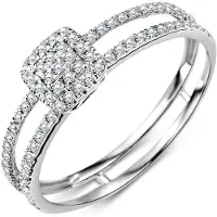 Diamant L'Eternel Ring 'Ring aus 375 Weißgold mit Diamant' sølv
