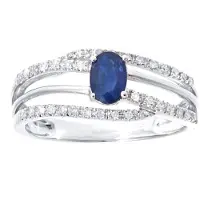 Diamant L'Eternel Ring 'Ring aus 375 Weißgold mit Diamant mit Saphir' sølv