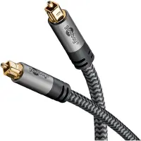 Goobay 65308, Toslink, Hanstik, Toslink, Hanstik, 10 m, Sort, Sølv