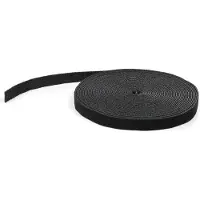 StarTech.com Startech 50ft. Hook and Loop Roll - Cut-to-Size Reusable Cable Ties - Bulk Industrial Wire Fastener Tape - Adjustable Fabric Wraps - Black (HKLP50) -