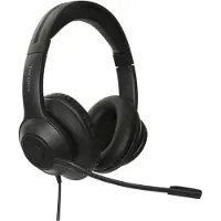 Targus AEH102GL - Headset - på øret - konvertibel - kablet - USB-A - støjisolerende - sort