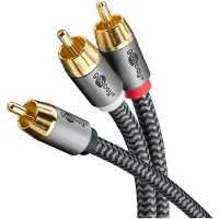 Goobay 65303, 2 x RCA, Hanstik, RCA, Hanstik, 10 m, Sort, Sølv
