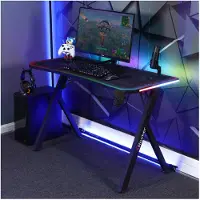 X Rocker Lumio gaming-skrivebord med RGB-belysning & app-styring - 120 cm - sort