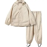 Sofie Schnoor Regntøj - PU - Varask - Sand m. Blomster - - 7 år (122) - Regntøj