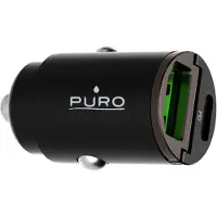 BigBen Interactive Car Charger Mini 1 USB-C + 1 USB-A, 30W Black