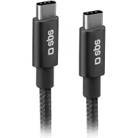 SBS TECABLETCC20BK USB-C-kabel - USB-C 25W strømforsyning 1,5 m - grå