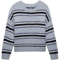 Superdry Superdrytil kvinder. W6110738A Slouchy strikket trøje med børstet stribe, lyseblå (M), Casual, Lange ærmer, Stof